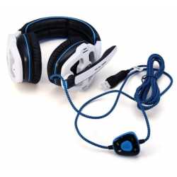 Auricular Gamer Sades SA-903 7.1 Usb Blanco/ Azul