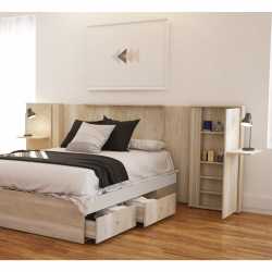 Respaldo de Cama CORSA con Puerta y Estantes Flotante helsinki