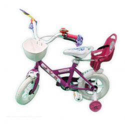 Bicicleta Infantil Rodado 12 Con Ruedas De Entrenamiento Rosa i450