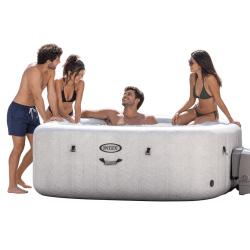 Jacuzzi Spa inflable Intex New Burbuja Terapia Chevron Cuadrado 196 x 196 x 71 c