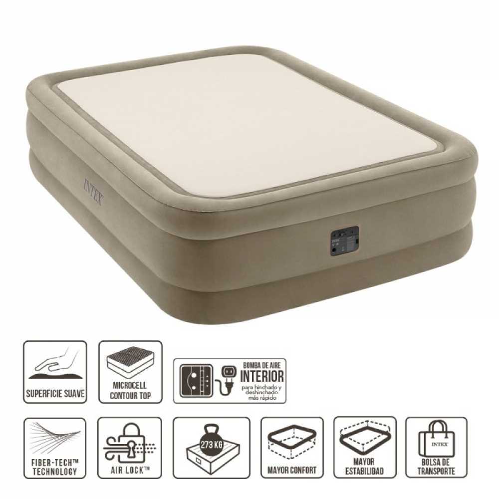 Colchon Electrico Dura Beam Intex 152 x 203 x 51 Cm Thermalux 64478A