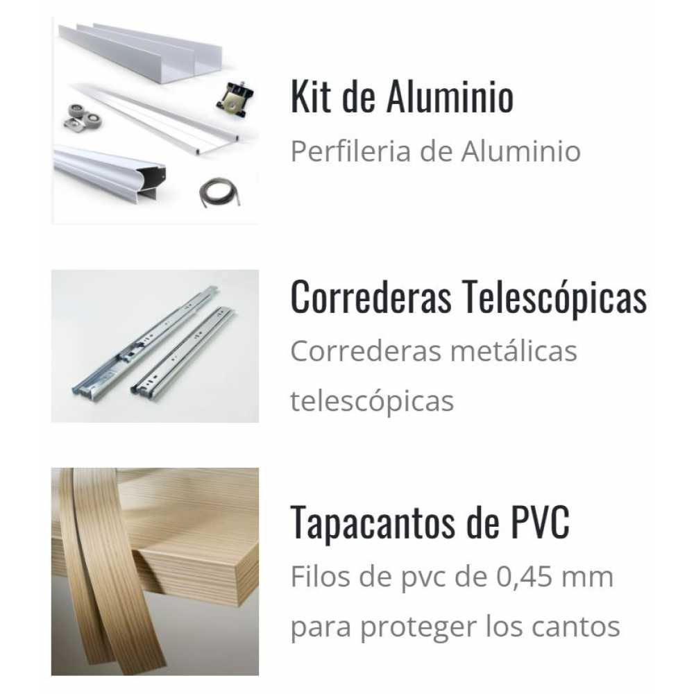 Placard CORSA Ropero Vestidor 180x200 con espejo Wengue