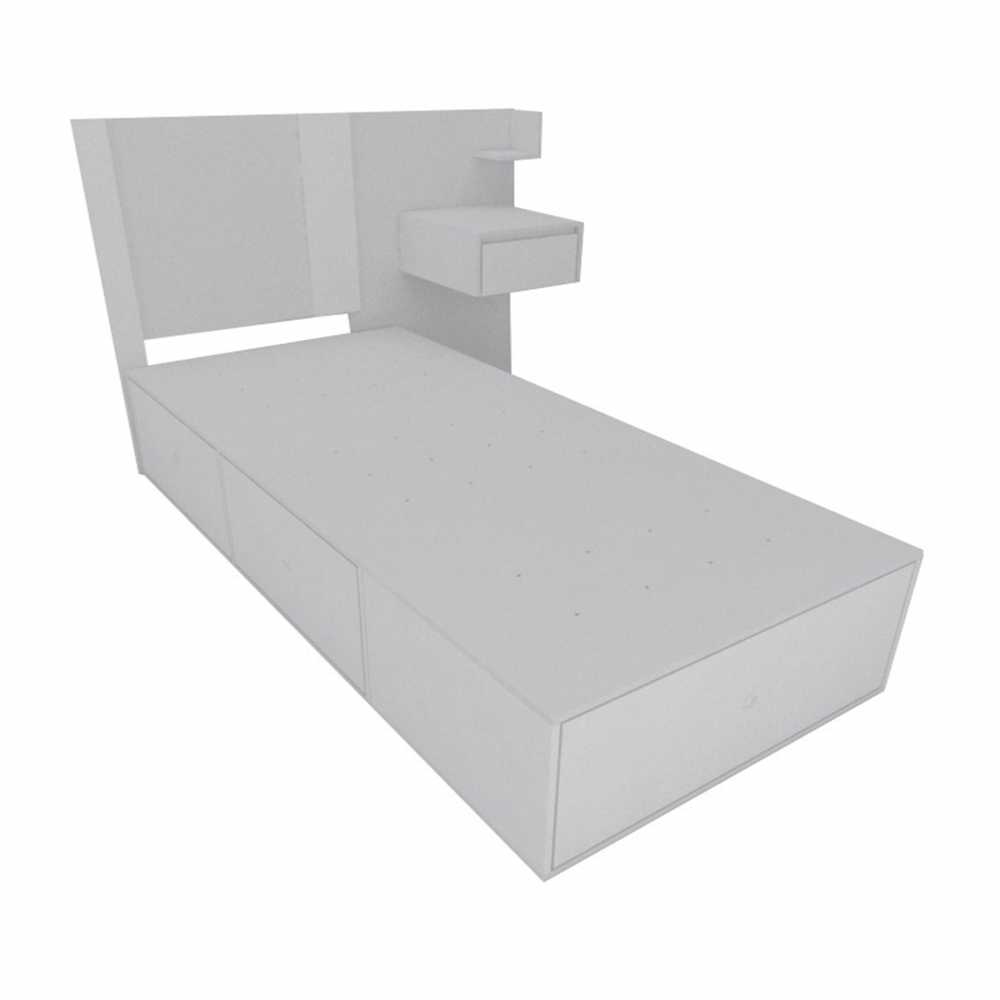 Base de Colchón CORSA Con 3 Cajones 90 Cm Ancho Blanco