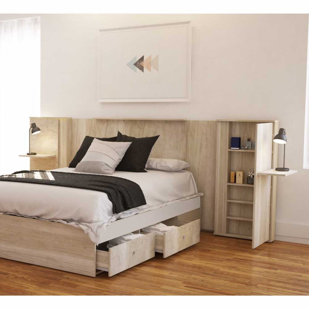 Respaldo de Cama CORSA con Puerta y Estantes Flotante helsinki