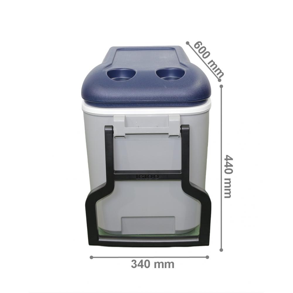Conservadora igloo maxcold 40 qt ( 38 lts ) 34814 gris c/ruedas