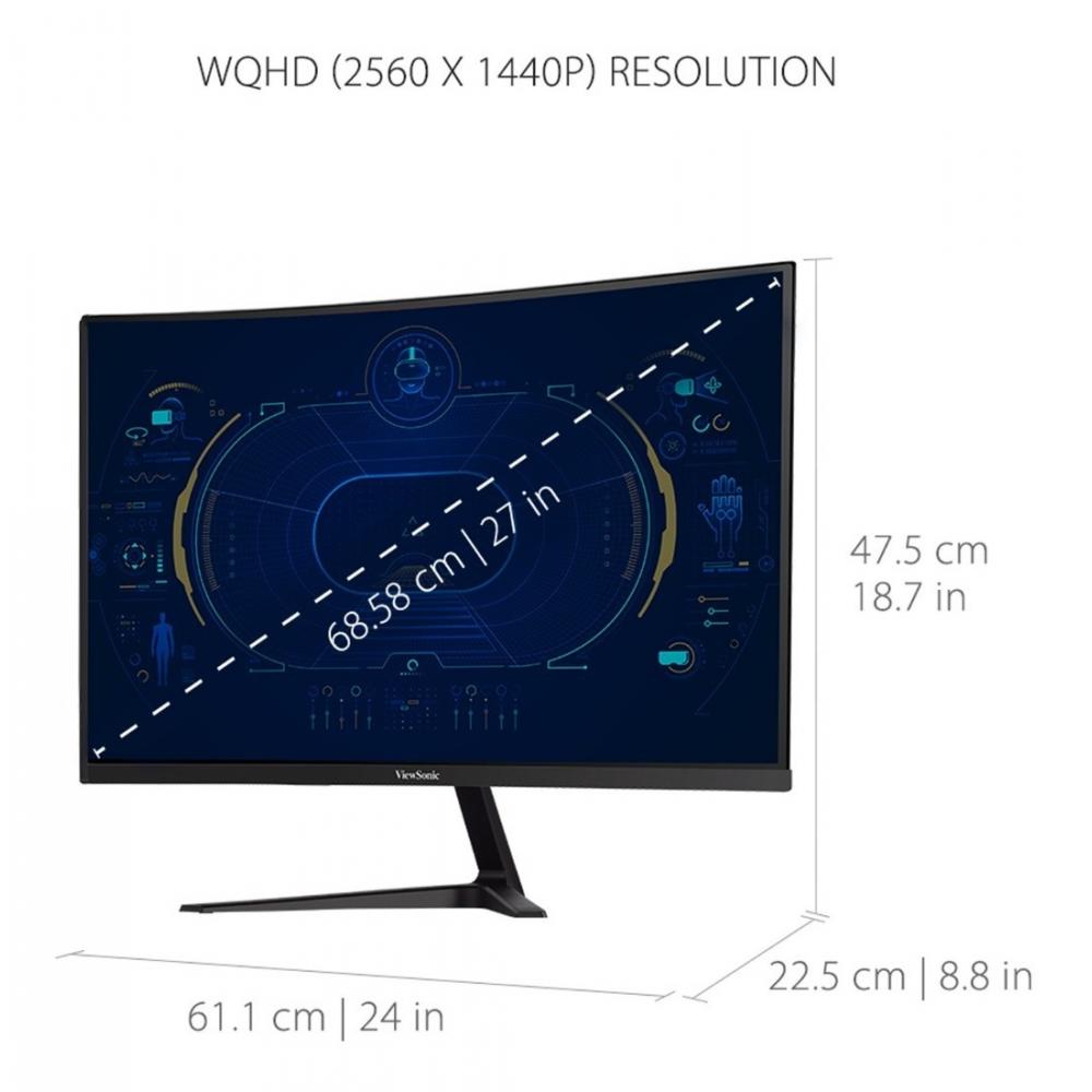 Monitor curvo 27 pulgadas viewsonic 165hz led Qhd